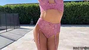 xxlayna marie bounces petite frame as jmac hoists her for outdoor pounding