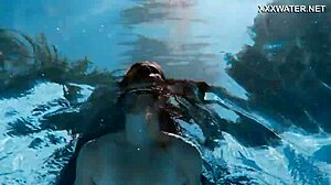 Skinny Hungarian Lana Swims Nude Poolside Teasing Ass