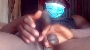 kenyan shemale sexyjayla254 strokes monster cock to massive solo cumshot