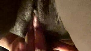 skinny ebony street hooker spreads her wet hairy pussy for solo play