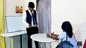 Bent over ebony ass takes black cock as biology teacher demonstrates deeply