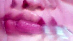 Kinky Nude-Lipped Goddess Teases Slave in Glasses Fetish