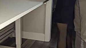 A Sultry Young Brunette Poetess In A Dress Recites With Moaning Legs