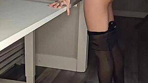 A Sultry Young Brunette Poetess In A Dress Recites With Moaning Legs