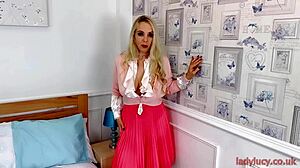 watch lady lucy gresty strip slow in heels and stockings