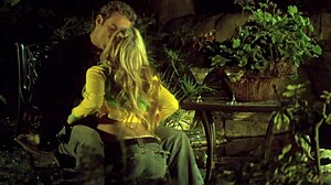 ever wonder how this blonde bombshell rides cock outdoors in the garden?