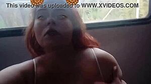 ginger paris stuffs chocolates in big ass tits during lingerie masturbation