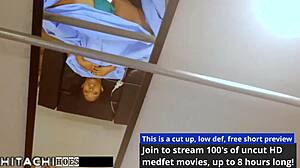 Become her doctor in Tampa giving freshman Lotus Lain mandatory Hitachi vibrator orgasm on shaved pussy!