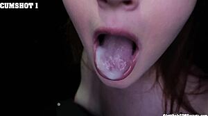 Gloryhole Amateur Ava Swallows Cum Like Pro