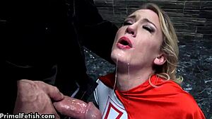 Bound superheroine transformed into relentless fucking sex machine