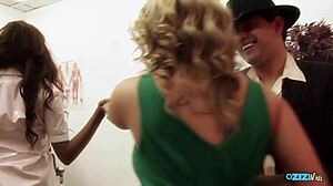 Big tits housewife threesome: bent over doctor, nurse cowgirl riding and pussy fingering