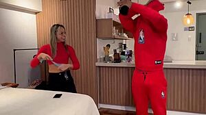 Ela Measures Bodybuilder's Monster Black Cock And Drops To Suck It Deep!