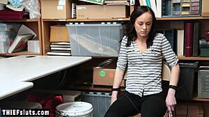 Tied petite teen thief kylie martin pounded roughly by officer's monster cock