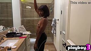 ana foxxx bares petite ebony curves for steamy solo play
