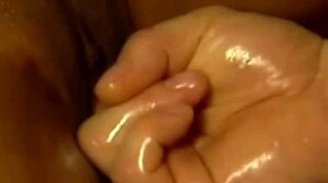 he touches and feels her sensitive asian pussy building sensual arousal with groping lick handjob