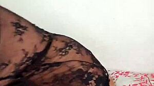 Chubby milf in lingerie waits ready for action