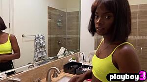 ana foxxx bares petite ebony curves for steamy solo play