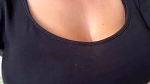 My stepmom shows off her big natural tits and those beautiful nipples