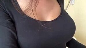 My stepmom shows off her big natural tits and those beautiful nipples