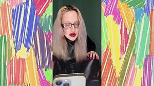 Sissy Jerk Off Instructions from Bimbo Femdom with Glasses Humiliation