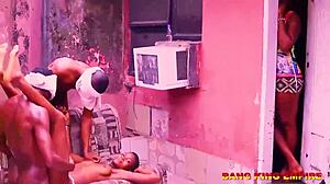 Slim amateurs ride african bbc in wild outdoor threesome cowgirl creampie orgy