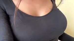 My stepmom shows off her big natural tits and those beautiful nipples