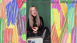 Sissy Jerk Off Instructions from Bimbo Femdom with Glasses Humiliation