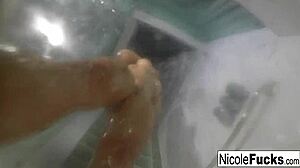 ohh nicole aniston in steamy shower rubbin her big tits n pussy
