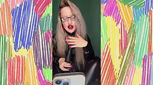 Sissy Jerk Off Instructions from Bimbo Femdom with Glasses Humiliation