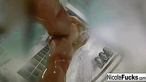 ohh nicole aniston in steamy shower rubbin her big tits n pussy