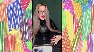Sissy Jerk Off Instructions from Bimbo Femdom with Glasses Humiliation