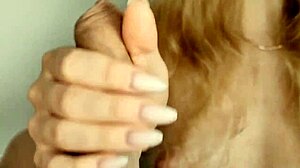 Blonde Bombshell's Sloppy Close-Up Blowjob on Long Cock