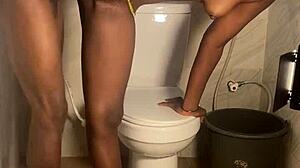 bathroom homemade tease through sheer fabric