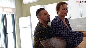 hot naughty teen seduces stepmom's lover then both get mouth fucked hard by huge cock with cum swap