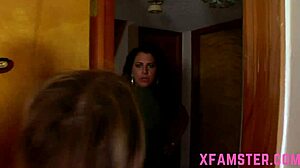 Slim young stepsister bitch slurps big prick deepthroat till facial cumshot at home