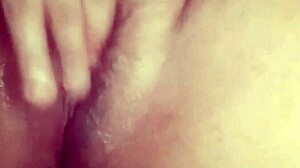 couldn't resist jerking my tiny dick watching ex masturbate her wet pussy