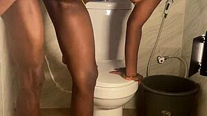 bathroom homemade tease through sheer fabric