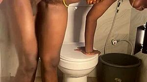 bathroom homemade tease through sheer fabric