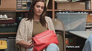 Guard Sneaks Threesome with Office Pair