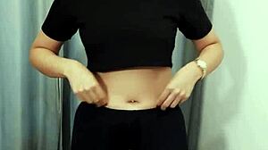 perverted couple rips clothes for wet pussy licking and doggystyle in store dressing room