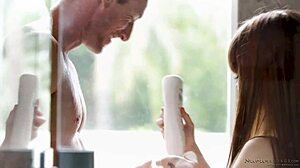 alexa nova and hubby get oiled up in shower for sloppy massage cock sucking and wild riding