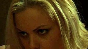 Blonde slave, hump madame's legs till you explode in orgasm!