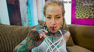 tattoo slut, wanna see your big dildo gape my ass in fishnets?