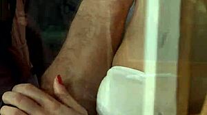 spex beauty with glasses bends over for anal assfucking then cumshot on small tits