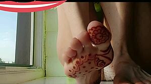 My oily legs foot massage without skirt feels so good