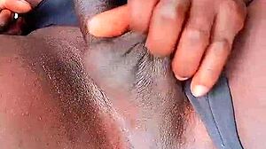 Sexyjayla254 Ebony Shemale Jerks Oiled Monster Cock Outdoors