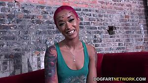 tasha reign and skin diamond tease with double toy anal in interracial lesbian play