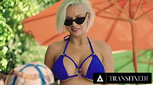 Curvy Trans Eva Maxim Barebacks Stacked Milf Neighbor Kenzie Taylor in Bikini Seduction