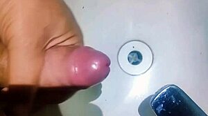 hidden guy in bathroom sink gets exotic asian handjob cum explosion 😈🚿