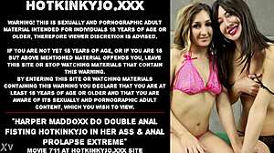 harper maddoxx fists hotkinkyjo's ass double anal with prolapse extreme